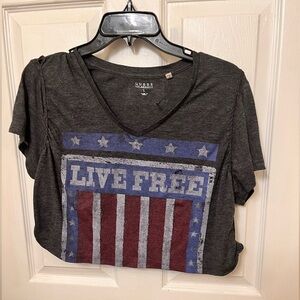 Guess Stars and Stripes Graphic Tee - Gray, Blue, Red